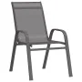 Sillas de jardín apilables 2 unidades textilene gris de vidaXL, Sillas de jardín - Ref: Foro24-318778, Precio: 99,87 €, Descu...