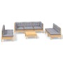Juego de muebles de jardín 8 pzas y cojines madera maciza pino de vidaXL, Conjuntos de jardín - Ref: Foro24-3096225, Precio: ...