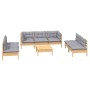 Juego de muebles de jardín 8 pzas y cojines madera maciza pino de vidaXL, Conjuntos de jardín - Ref: Foro24-3096225, Precio: ...