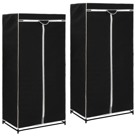Armarios 2 unidades negro 75x50x160 cm en Armarios roperos | Comprar online en Foru.es