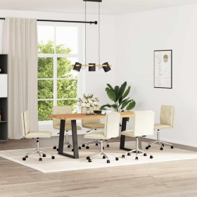Sillas de comedor 6 unidades cuero sintético color crema en Sillas de comedor | Comprar online en Foru.es