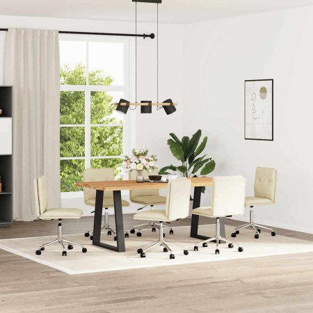 Sillas de comedor 6 unidades cuero sintético color crema en Sillas de comedor | Comprar online en Foru.es