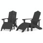 Sillas de jardín Adirondack 2 uds con reposapiés HDPE antracita de vidaXL, Sillas de jardín - Ref: Foro24-3095697, Precio: 43...