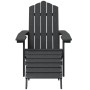 Sillas de jardín Adirondack 2 uds con reposapiés HDPE antracita de vidaXL, Sillas de jardín - Ref: Foro24-3095697, Precio: 43...