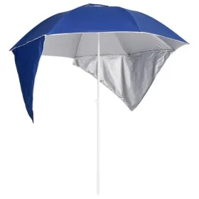 Sombrilla de playa con paredes laterales azul 215 cm de vidaXL, Sombrillas - Ref: Foro24-318837, Precio: 32,74 €, Descuento: %