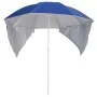 Sombrilla de playa con paredes laterales azul 215 cm de vidaXL, Sombrillas - Ref: Foro24-318837, Precio: 32,74 €, Descuento: %