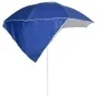 Sombrilla de playa con paredes laterales azul 215 cm de vidaXL, Sombrillas - Ref: Foro24-318837, Precio: 32,74 €, Descuento: %