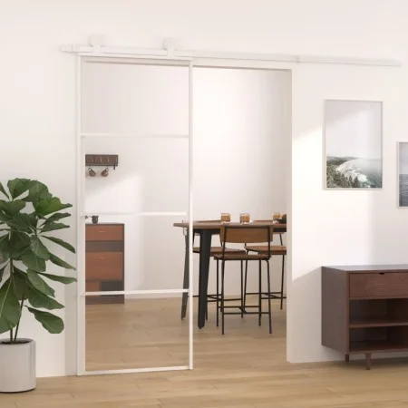 ESG-Glas- und Aluminium-Schiebetür 76x205 cm weiß von vidaXL, Türen für zu Hause - Ref: Foro24-151656, Preis: 159,09 €, Rabat...