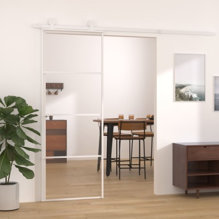 Puerta corredera ESG vidrio y aluminio 76x205 cm blanco de vidaXL, Puertas para el hogar - Ref: Foro24-151656, Precio: 156,08...