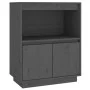 Aparador de madera maciza de pino gris 60x34x75 cm de vidaXL, Aparadores - Ref: Foro24-813522, Precio: 65,91 €, Descuento: %