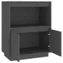 Aparador de madera maciza de pino gris 60x34x75 cm de vidaXL, Aparadores - Ref: Foro24-813522, Precio: 65,91 €, Descuento: %