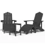 Sillas de jardín Adirondack con reposapiés&mesa HDPE antracita de vidaXL, Sillas de jardín - Ref: Foro24-3095713, Precio: 452...