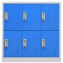 Armarios taquilla 5 uds acero gris claro y azul 90x45x92,5 cm de vidaXL, Taquillas y armarios de almacenamiento - Ref: Foro24...