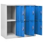 Armarios taquilla 5 uds acero gris claro y azul 90x45x92,5 cm de vidaXL, Taquillas y armarios de almacenamiento - Ref: Foro24...