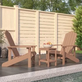 Sillas de jardín Adirondack con mesa HDPE marrón de vidaXL, Sillas de jardín - Ref: Foro24-3095706, Precio: 334,49 €, Descuen...
