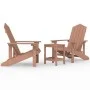 Sillas de jardín Adirondack con mesa HDPE marrón de vidaXL, Sillas de jardín - Ref: Foro24-3095706, Precio: 334,49 €, Descuen...