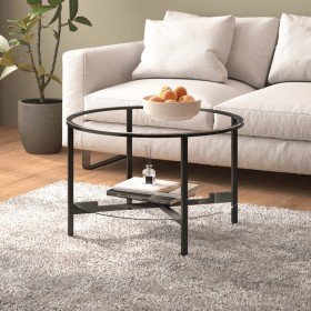 Mesa de centro vidrio templado negro y transparente 70 cm en Mesas auxiliares | Comprar online en Foru.es