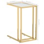 Mesa auxiliar de ordenador vidrio transparente 50x35x65 cm en Mesas auxiliares | Comprar online en Foru.es