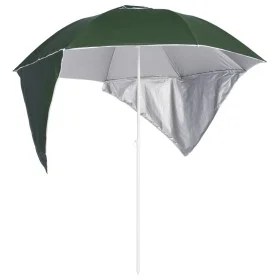 Sombrilla de playa con paredes laterales verde 215 cm de vidaXL, Sombrillas - Ref: Foro24-318838, Precio: 34,75 €, Descuento: %