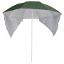 Sombrilla de playa con paredes laterales verde 215 cm de vidaXL, Sombrillas - Ref: Foro24-318838, Precio: 35,48 €, Descuento: %