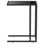Mesa auxiliar de ordenador vidrio transparente negro 50x35x65cm en Mesas auxiliares | Comprar online en Foru.es