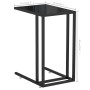 Mesa auxiliar de ordenador vidrio transparente negro 50x35x65cm en Mesas auxiliares | Comprar online en Foru.es