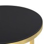 Mesa auxiliar vidrio templado negro y dorado 45 cm en Mesas auxiliares | Comprar online en Foru.es