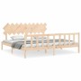 Estructura de cama con cabecero madera maciza 200x200 cm de vidaXL, Camas y somieres - Ref: Foro24-3193486, Precio: 147,18 €,...