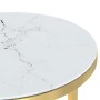 Mesa auxiliar vidrio templado dorado y mármol blanco 45 cm en Mesas auxiliares | Comprar online en Foru.es