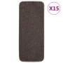Alfombrillas de escalera 15 uds marrón rectangular 60x25 cm de vidaXL, Alfombrillas para escalones - Ref: Foro24-340400, Prec...