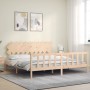 Estructura de cama con cabecero madera maciza 200x200 cm de vidaXL, Camas y somieres - Ref: Foro24-3193486, Precio: 147,18 €,...