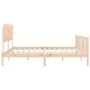 Estructura de cama con cabecero madera maciza 200x200 cm de vidaXL, Camas y somieres - Ref: Foro24-3193486, Precio: 147,18 €,...