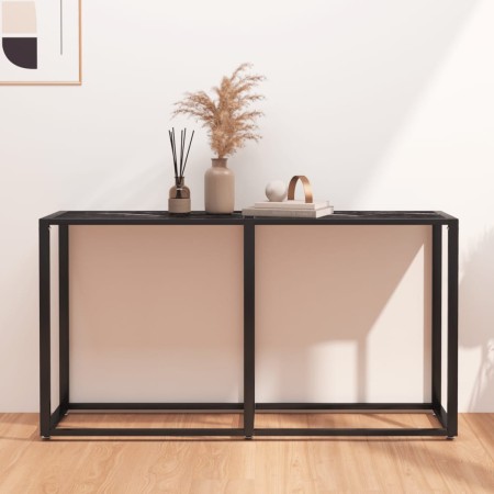 Mesa consola vidrio templado mármol negro 140x35x75,5cm en Mesas auxiliares | Comprar online en Foru.es
