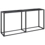 Mesa consola vidrio templado mármol negro 160x35x75,5 cm en Mesas auxiliares | Comprar online en Foru.es