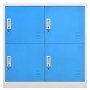 Armarios taquilla 2 uds acero gris claro y azul 90x45x92,5 cm de vidaXL, Taquillas y armarios de almacenamiento - Ref: Foro24...