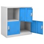 Armarios taquilla 2 uds acero gris claro y azul 90x45x92,5 cm de vidaXL, Taquillas y armarios de almacenamiento - Ref: Foro24...