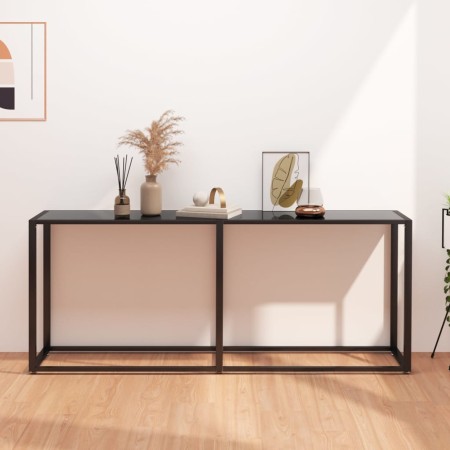 Mesa consola vidrio templado negro 180x35x75,5 cm en Mesas auxiliares | Comprar online en Foru.es