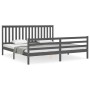 Estructura de cama con cabecero madera maciza gris 200x200 cm de vidaXL, Camas y somieres - Ref: Foro24-3194268, Precio: 180,...
