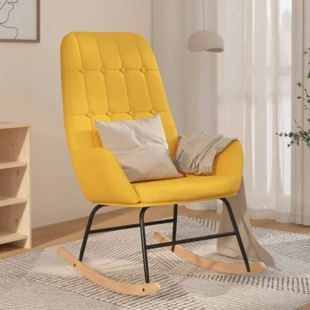 Mustard yellow fabric rocking chair by vidaXL, Rocking chairs - Ref: Foro24-341260, Price: 124,10 €, Discount: %