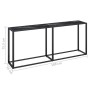 Mesa consola vidrio templado mármol negro 180x35x75,5 cm en Mesas auxiliares | Comprar online en Foru.es
