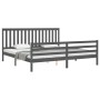 Estructura de cama con cabecero madera maciza gris 200x200 cm de vidaXL, Camas y somieres - Ref: Foro24-3194268, Precio: 180,...