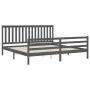 Estructura de cama con cabecero madera maciza gris 200x200 cm de vidaXL, Camas y somieres - Ref: Foro24-3194268, Precio: 180,...