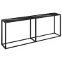 Mesa consola vidrio templado mármol negro 200x35x75,5 cm en Mesas auxiliares | Comprar online en Foru.es