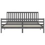 Estructura de cama con cabecero madera maciza gris 200x200 cm de vidaXL, Camas y somieres - Ref: Foro24-3194268, Precio: 180,...