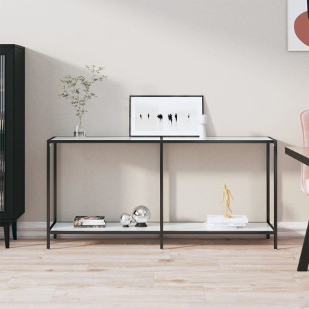 Mesa consola vidrio templado blanco 160x35x75,5 cm en Mesas auxiliares | Comprar online en Foru.es
