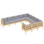 Juego de muebles de jardín 10 pzas y cojines madera de pino de vidaXL, Conjuntos de jardín - Ref: Foro24-3096994, Precio: 780...