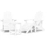Sillas de jardín Adirondack con reposapiés y mesa HDPE blanco de vidaXL, Sillas de jardín - Ref: Foro24-3095712, Precio: 388,...