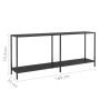 Mesa de consola vidrio templado negro 180x35x75,5 cm en Mesas auxiliares | Comprar online en Foru.es