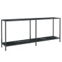 Mesa de consola vidrio templado negro 180x35x75,5 cm en Mesas auxiliares | Comprar online en Foru.es