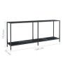 Mesa de consola vidrio templado negro 180x35x75,5 cm en Mesas auxiliares | Comprar online en Foru.es